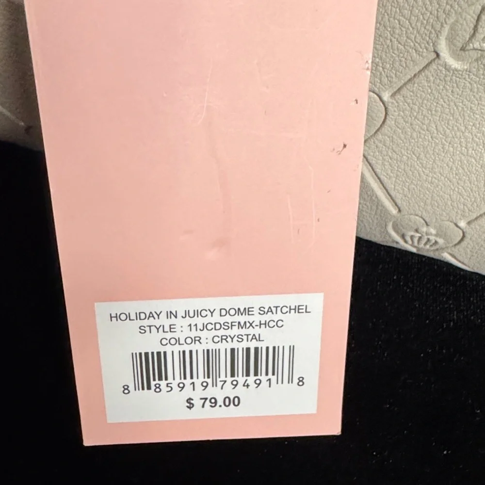 Juicy Couture Exclusive Beige Satchel with Red Heart and Bear Charm
